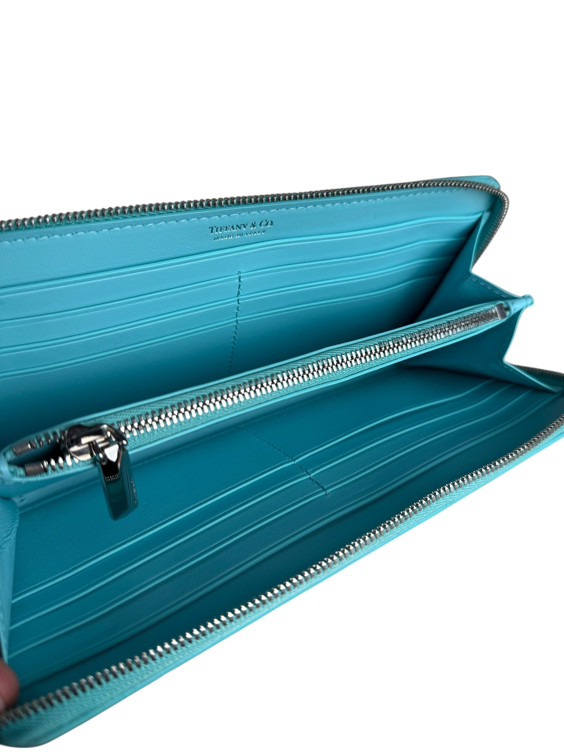 Tiffany & Co Blue Gradient Leather Long Zippy Wallet