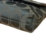 Coach Vintage Black Leather Trim C Canvas Flap Snap Clutch Wristlet