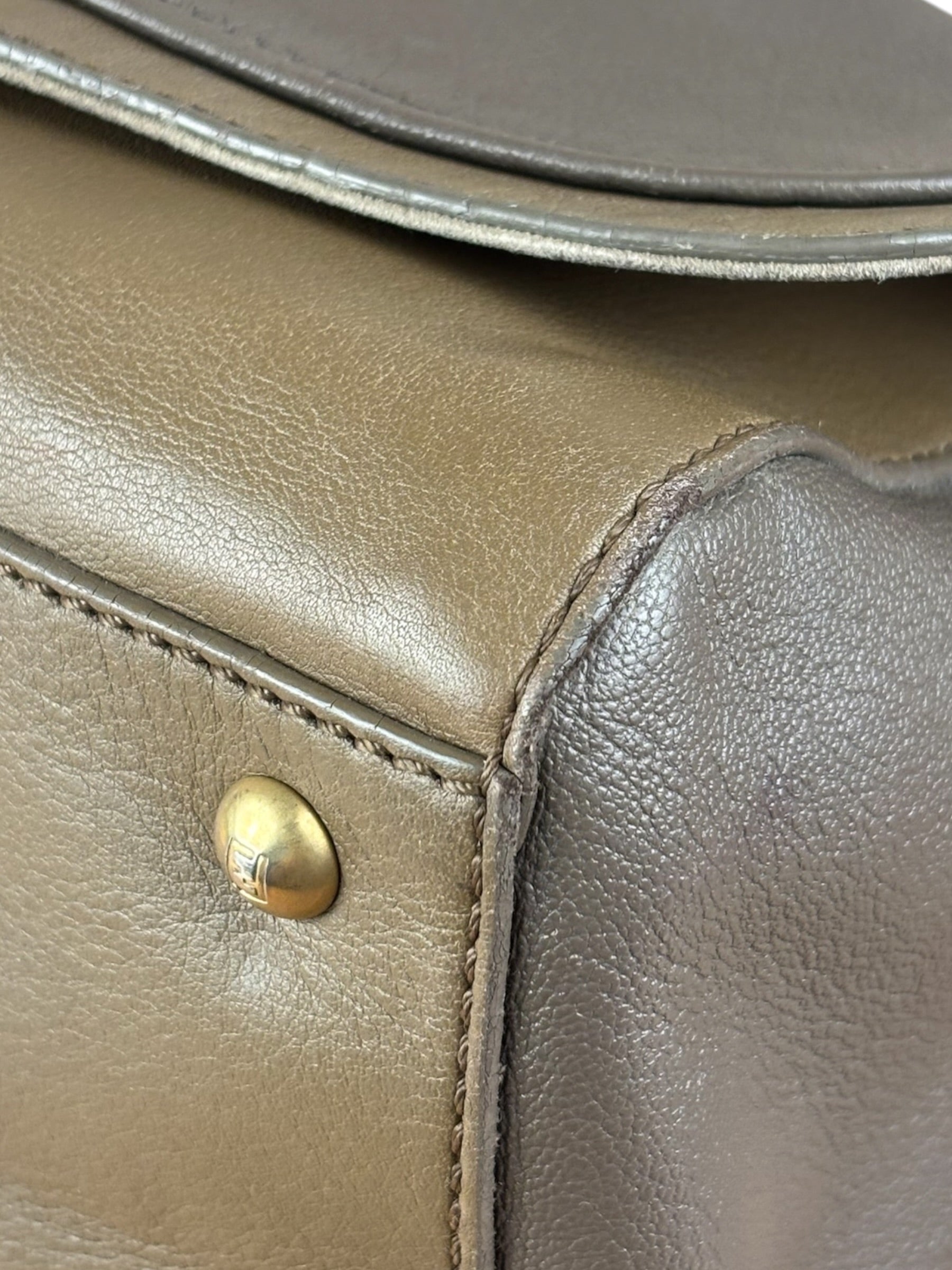 Fendi Colorblock Leather Two-Way Flap Bag