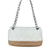 Chanel Bicolor Medium Leather Flap Bag Beige '08