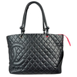 Chanel Black Quilted Calfskin Cambon Ligne Tote 2003