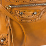 Balenciaga Brown Lambskin Riva Velo Two-Way Bag