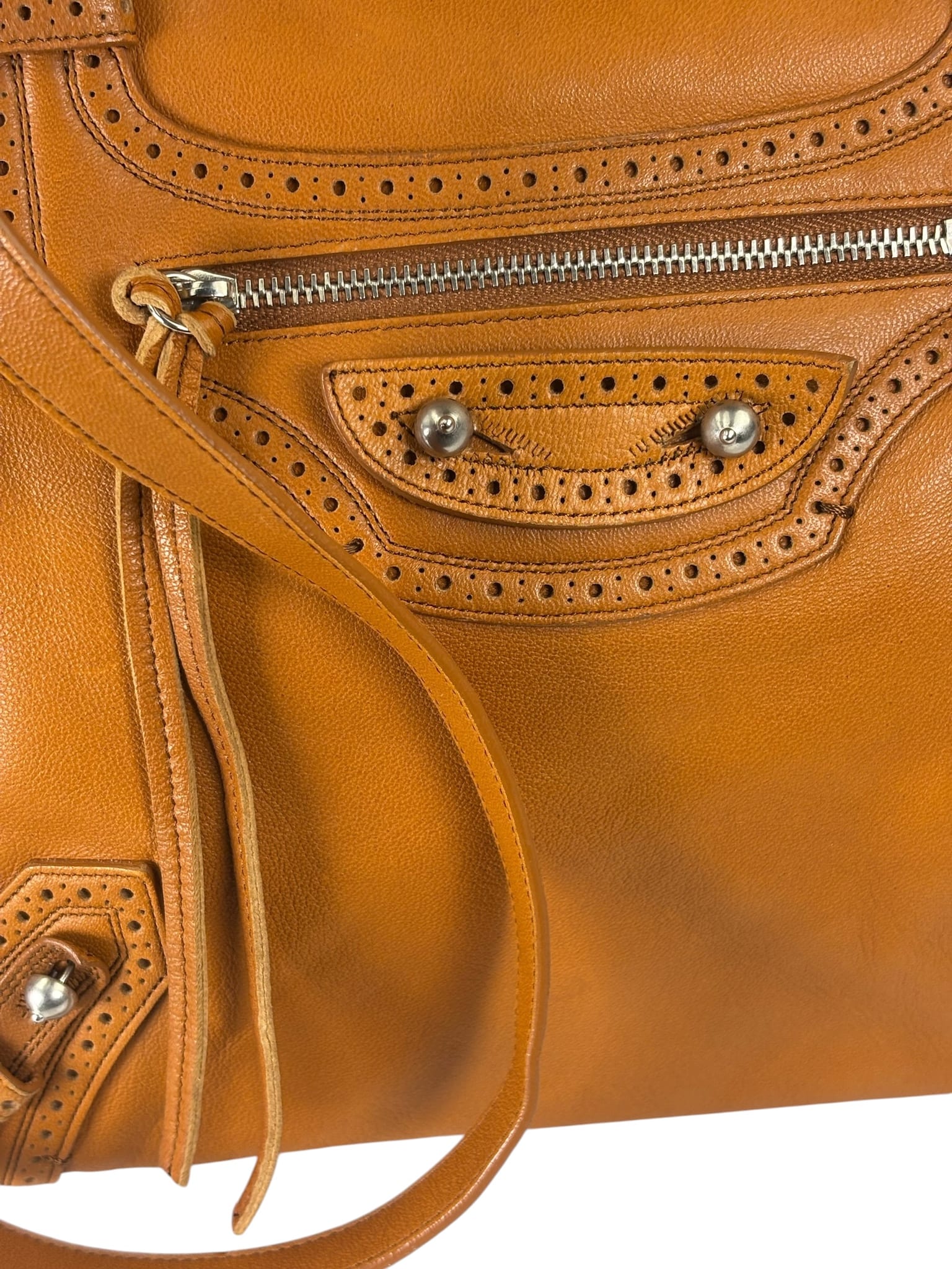 Balenciaga Brown Lambskin Riva Velo Two-Way Bag