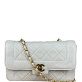 Chanel White Lambskin Diana Bijoux Flap 1992