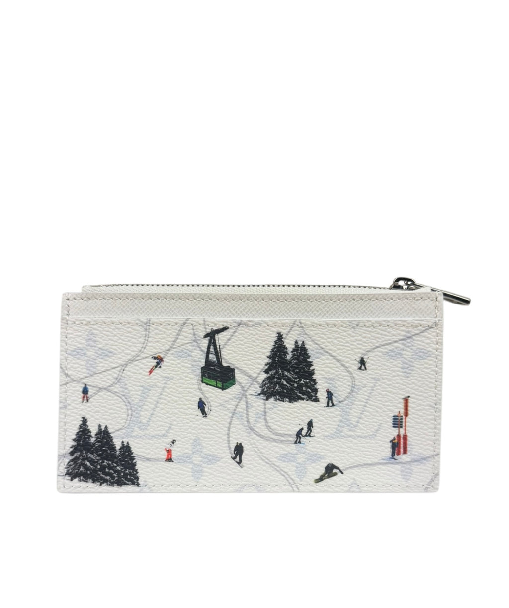 Louis Vuitton White Leather Ski Double Card Holder