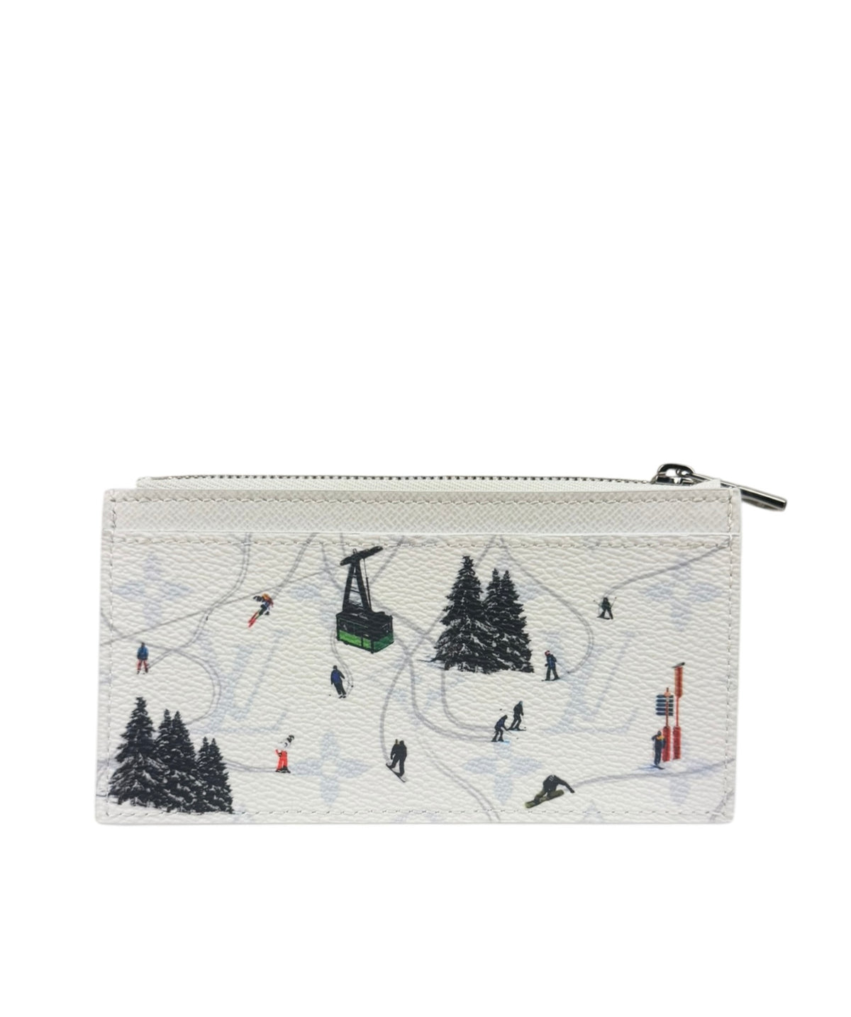 Louis Vuitton White Leather Ski Double Card Holder