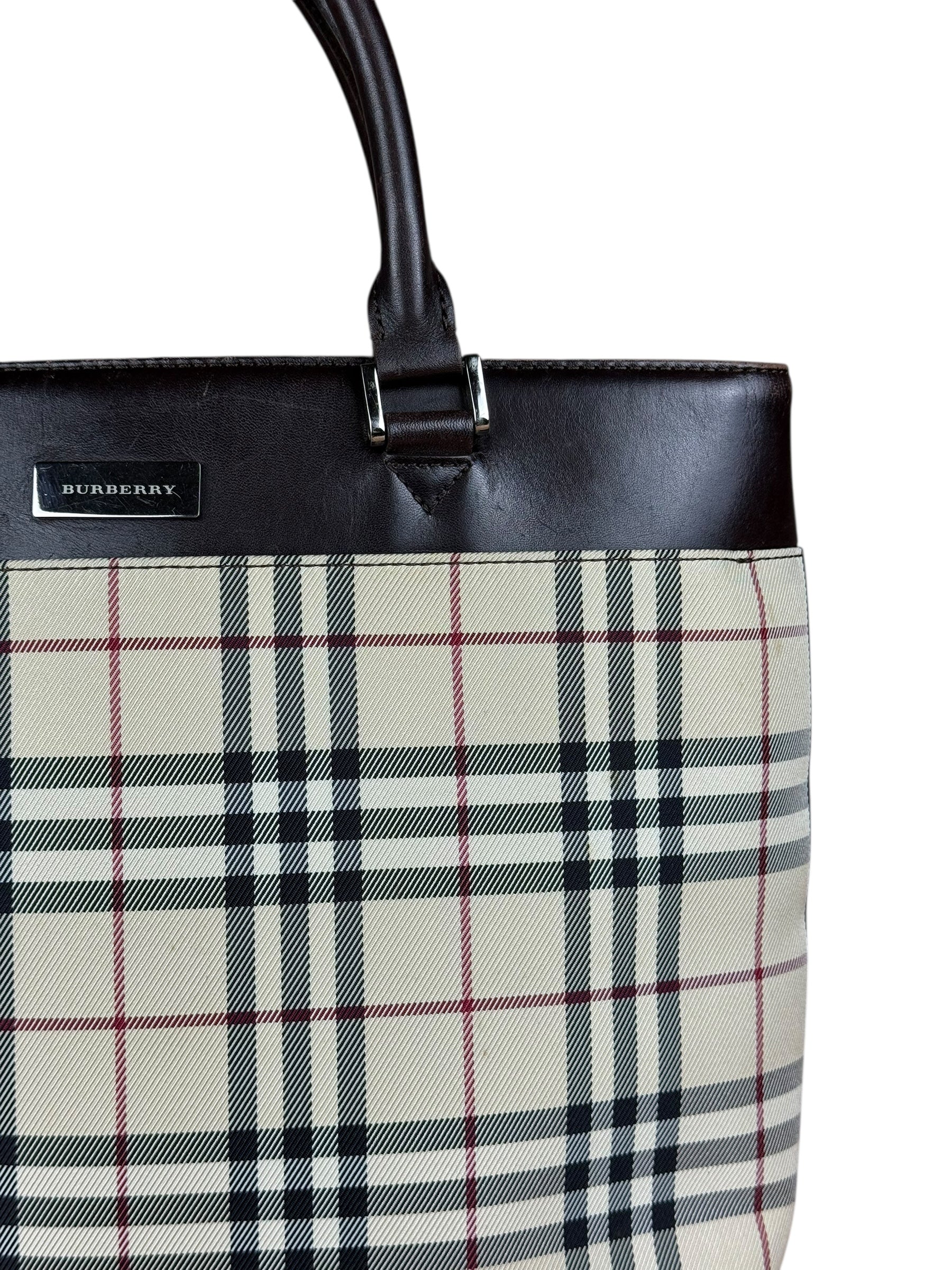Burberry Vintage Canvas Nova Check Tote