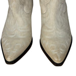 Isabel Marant White Distress Leather Western Boots