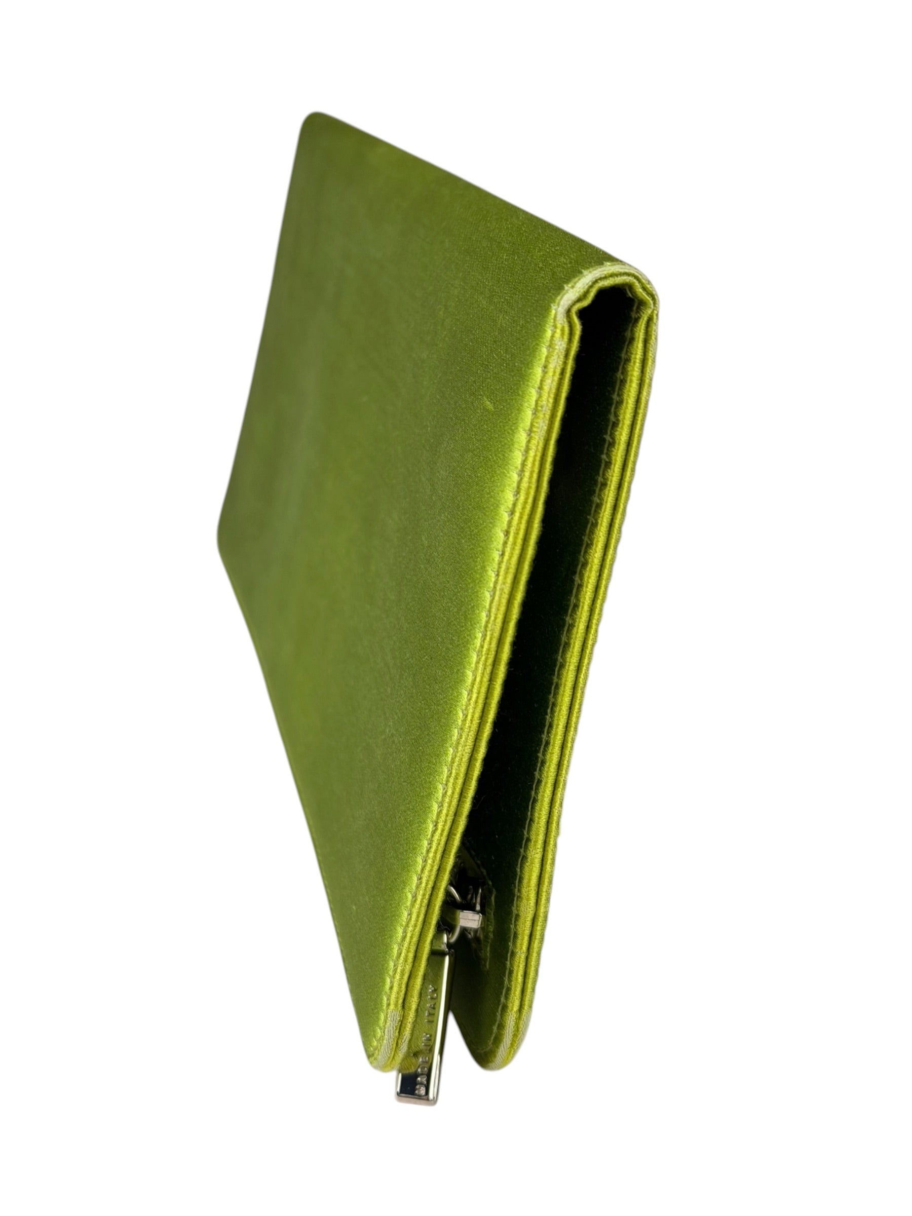 Dolce & Gabbana Lime Green Satin Clutch