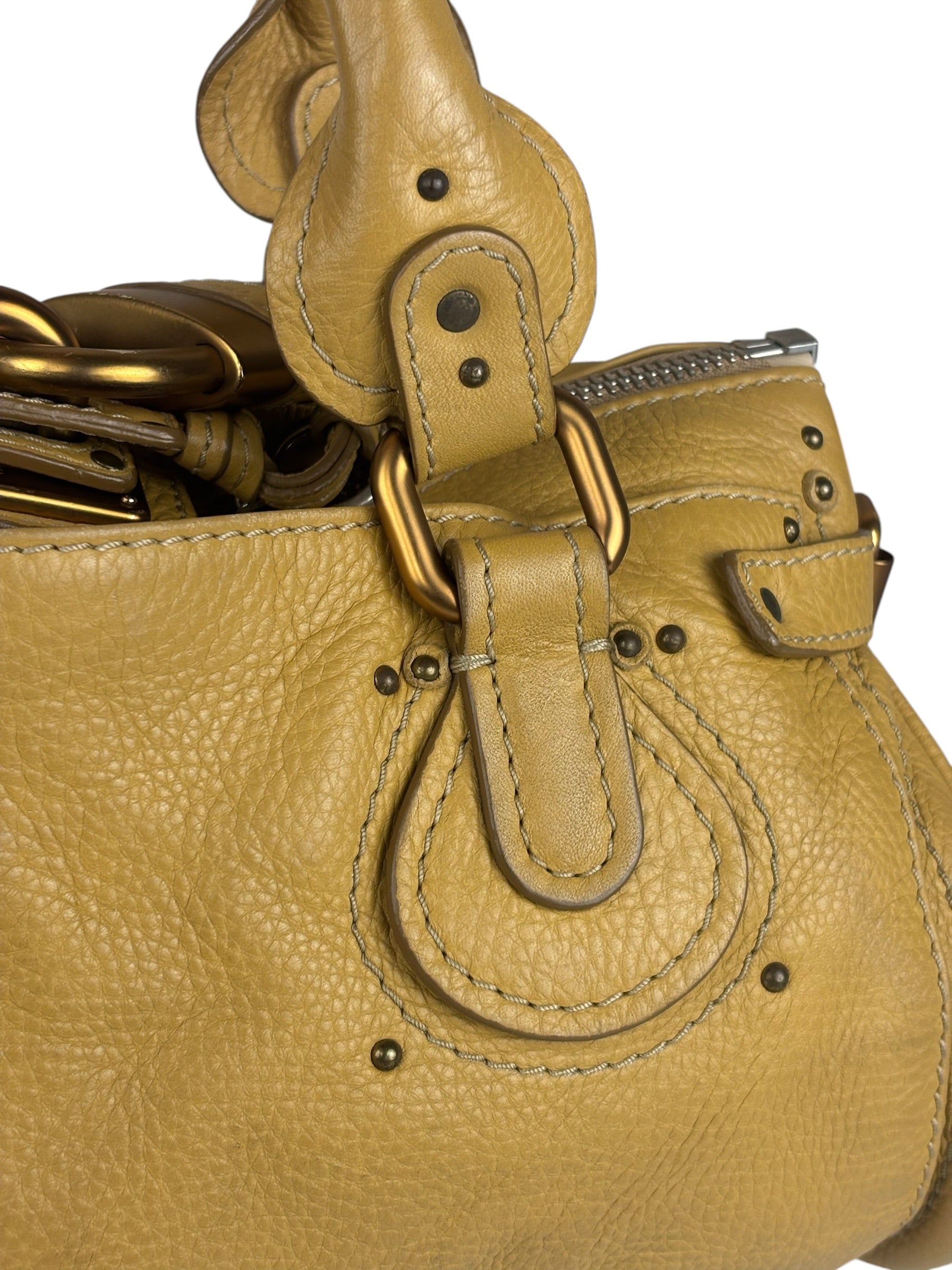Chloe Yellow Leather Paddington Shoulder Bag