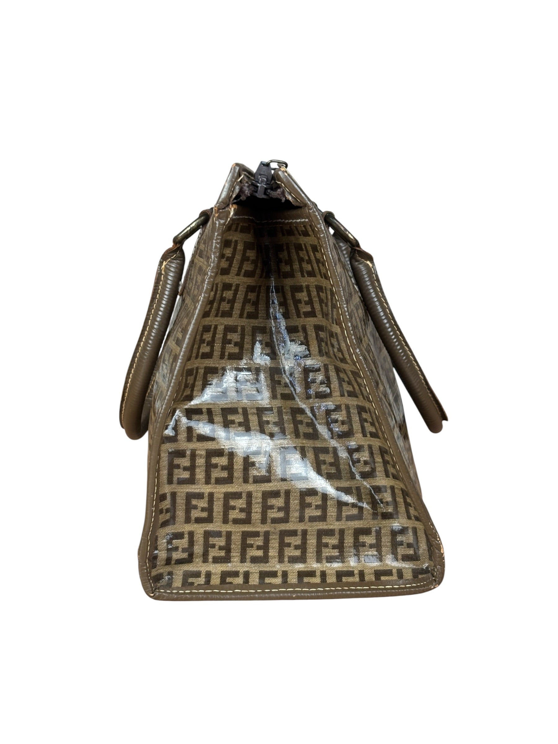 Fendi Brown PVC FF Zucchino Tote Bag