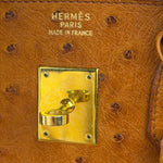 Hermes Birkin 35 Ostrich Leather Handbag Gold Hardware