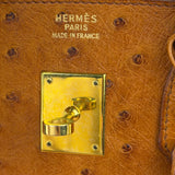 Hermes Birkin 35 Ostrich Leather Handbag Gold Hardware