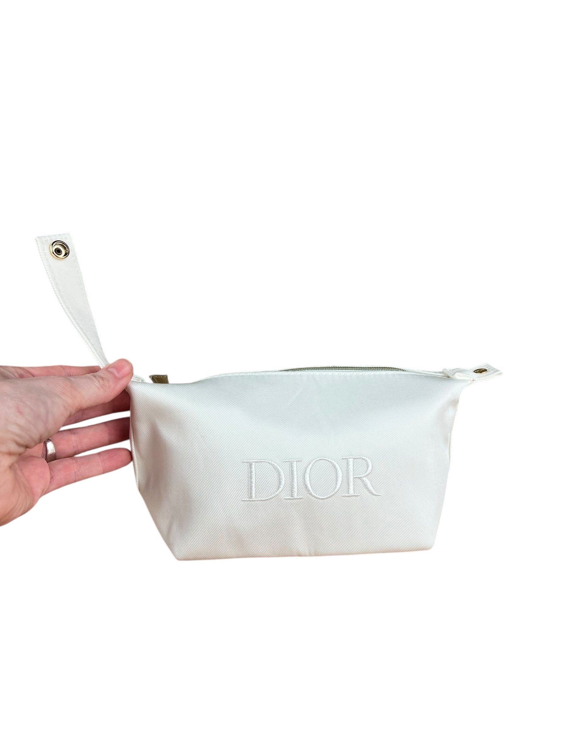 Dior Beauty White Canvas Mini Pouch