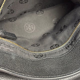 Tory Burch Black Marion Whipstitch Flap Shoulder Bag