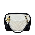 Chanel Bicolor Chevron V-Quilted Leather Camera Case 2014