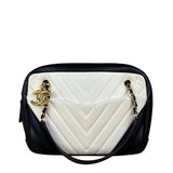 Chanel Bicolor Chevron V-Quilted Leather Camera Case 2014