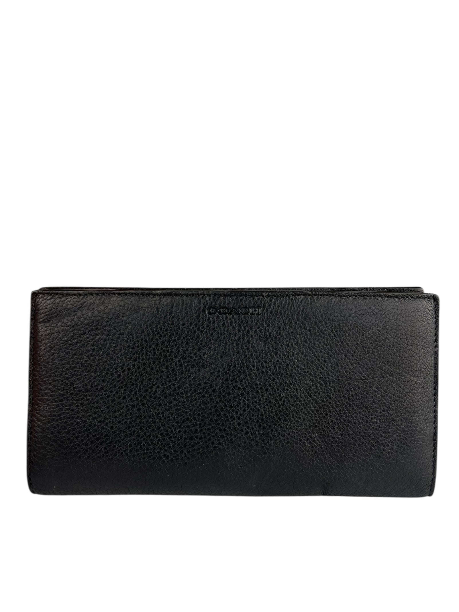 Coach Black Leather Long Wallet