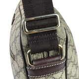 Gucci Brown Leather Trim Supreme Crossbody Bag