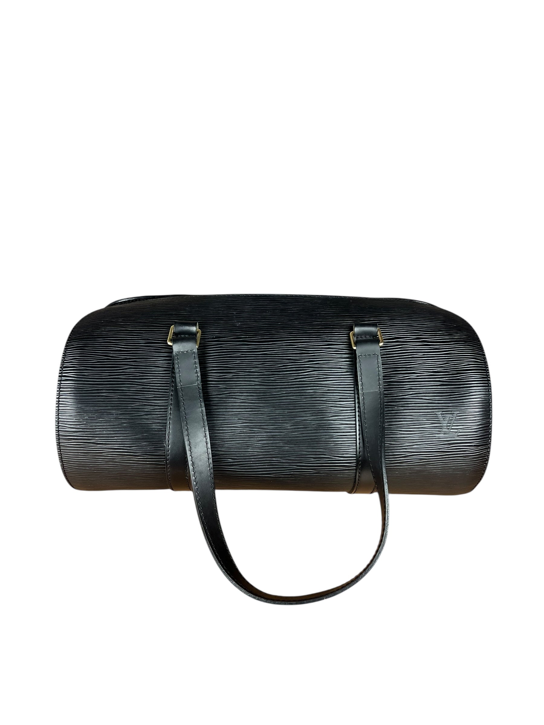 Louis Vuitton Noir Epi Soufflot Handbag