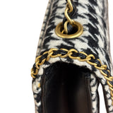 Chanel Houndstooth Tweed Heart Chain Flap Bag 2024