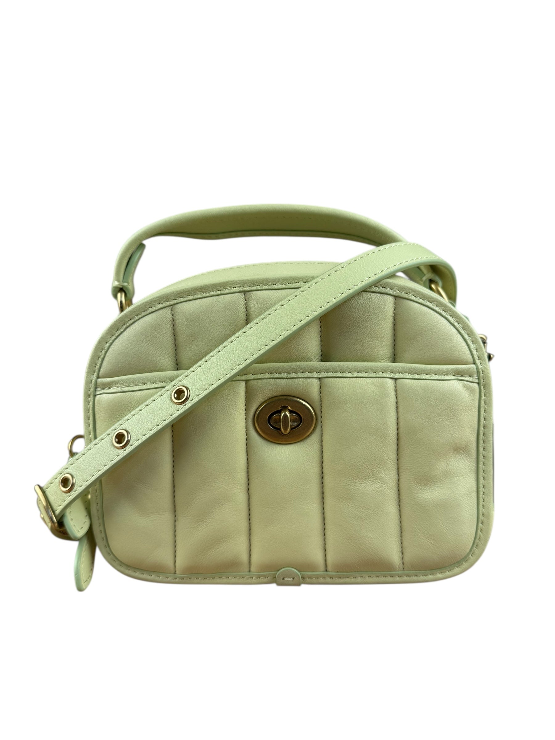 Coach Lime Nappa Leather Top Handle Bag