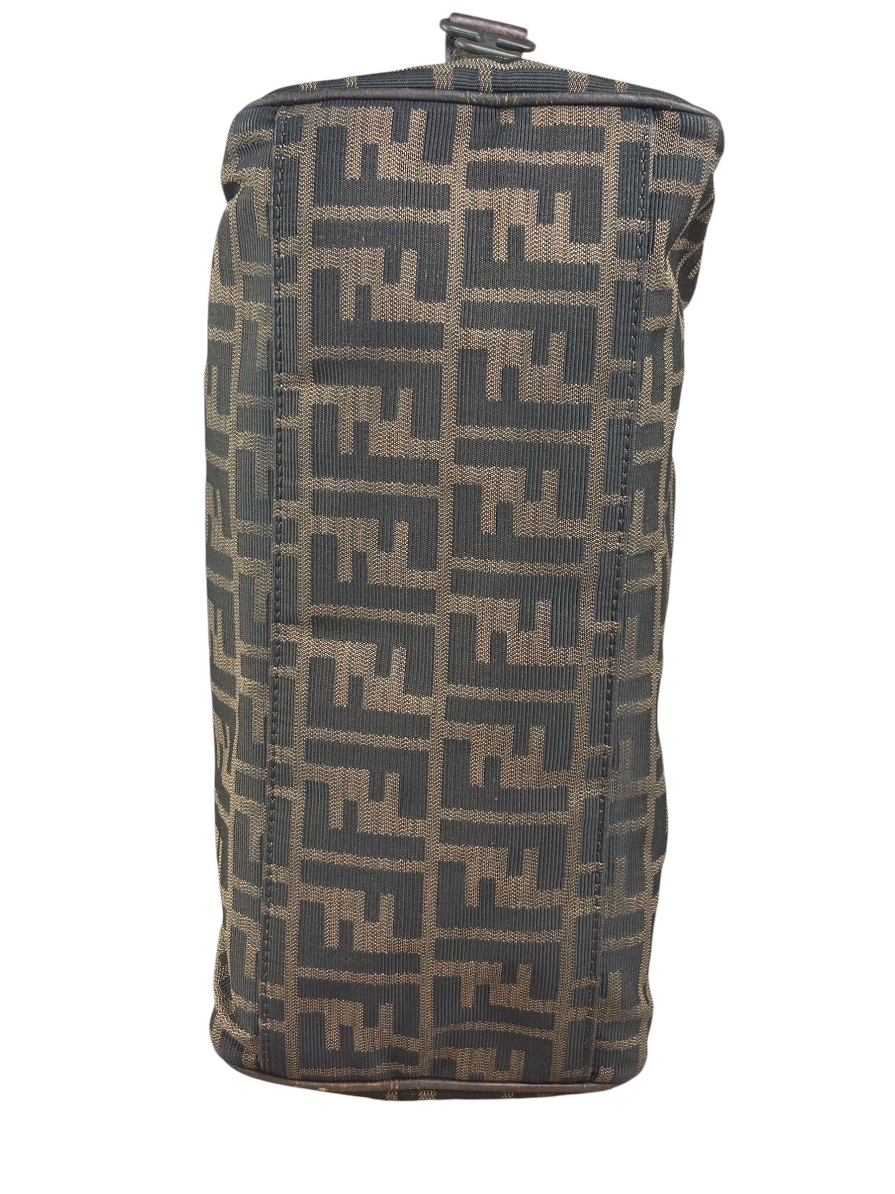 Fendi Leather Trim Zucca Canvas Du Jour Tote Bag