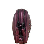 Coach Purple Metallic Studded Leather Zip Pouch