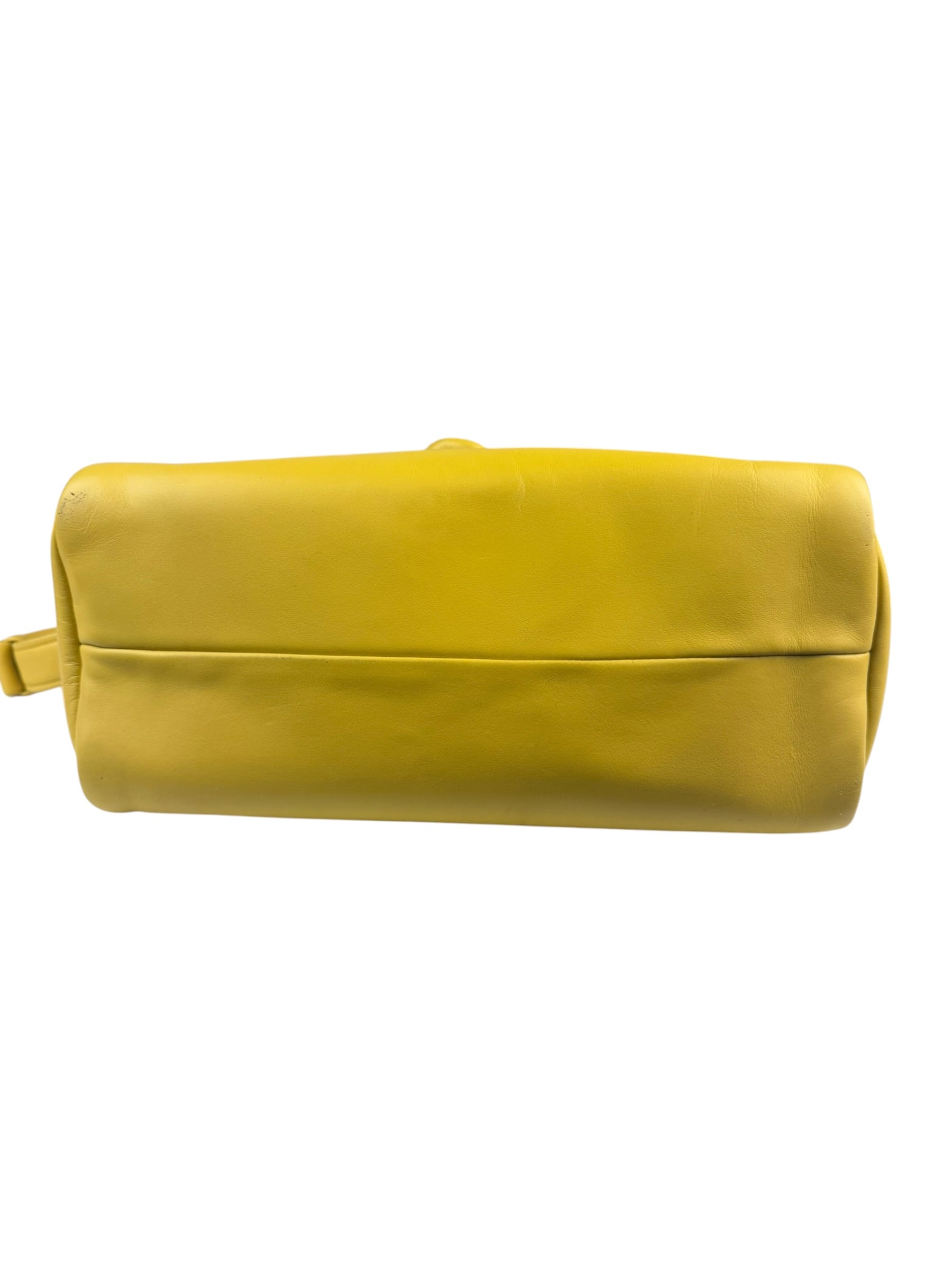 Prada Yellow Leather Padded Nappa Signaux Shoulder Bag