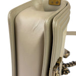 Chanel Beige Leather Boy Stingray Flap Bag 2013