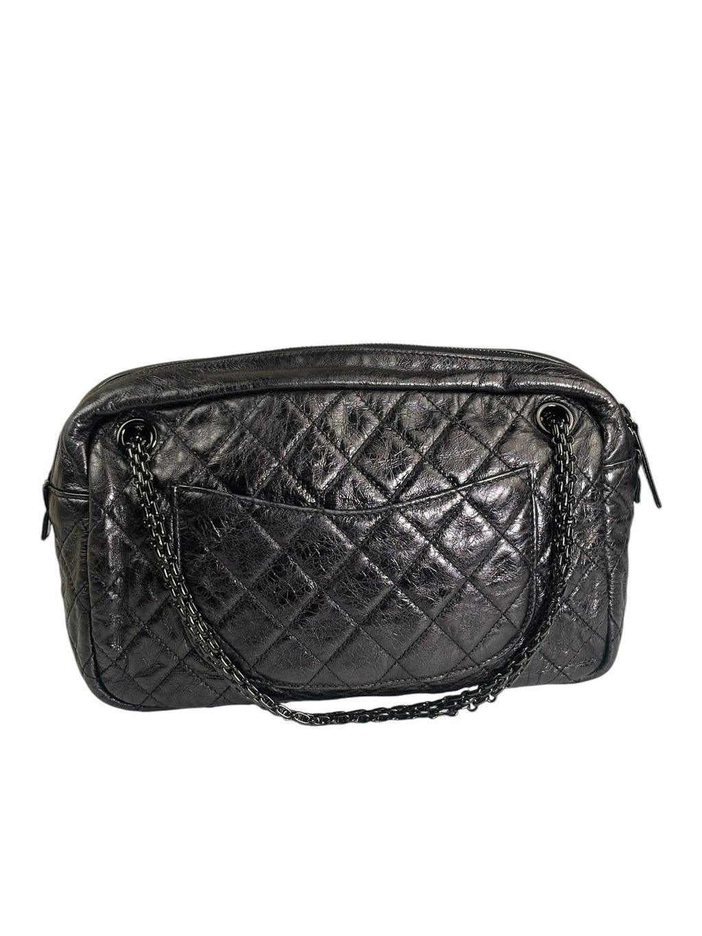 Chanel Metallic Black Quilted Calfskin Reissue Camera Case 2008