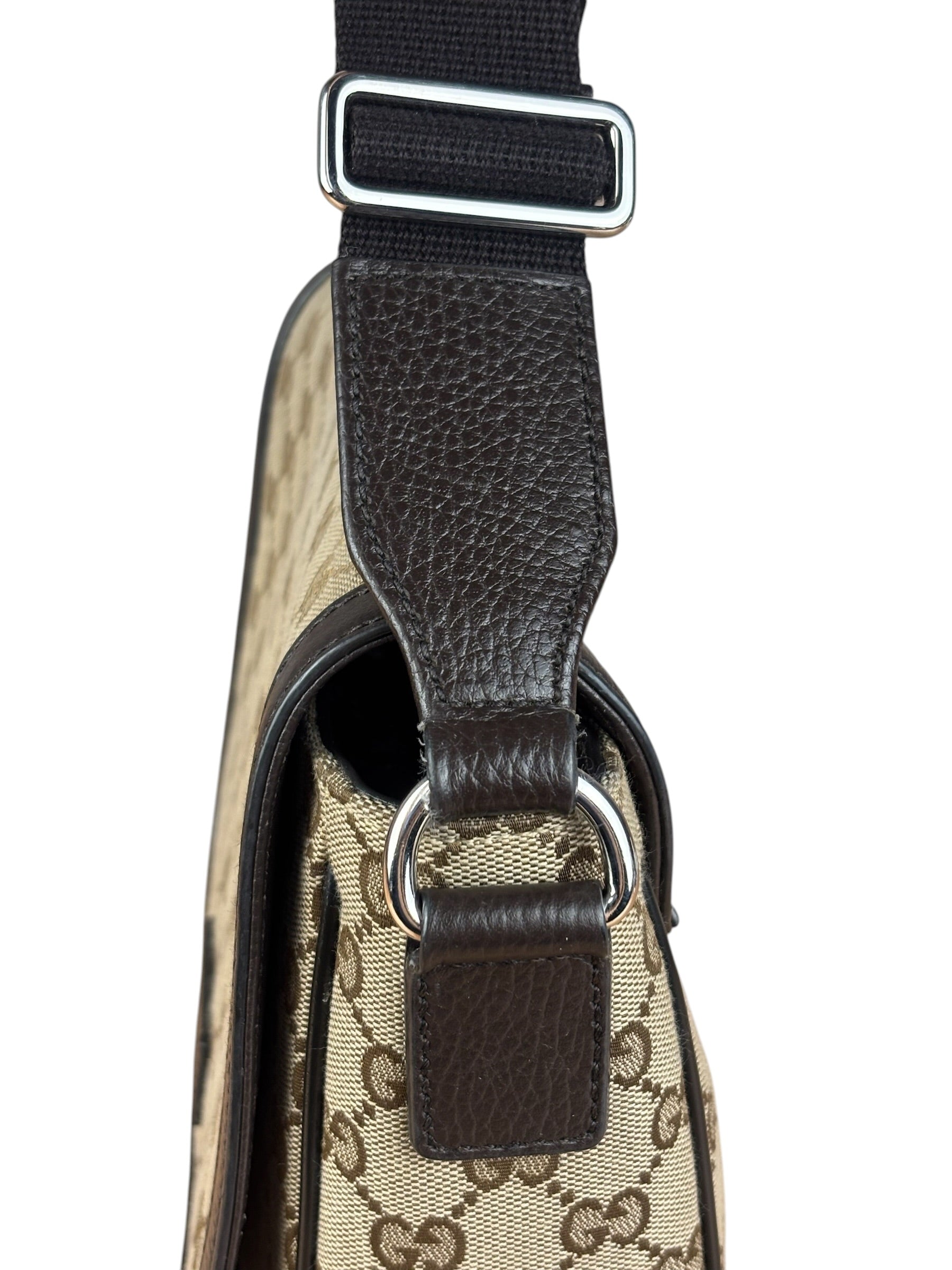 Gucci GG Canvas Print Flap Messenger Bag