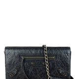 Balenciaga Black Croc Embossed Le City Clutch/Wallet