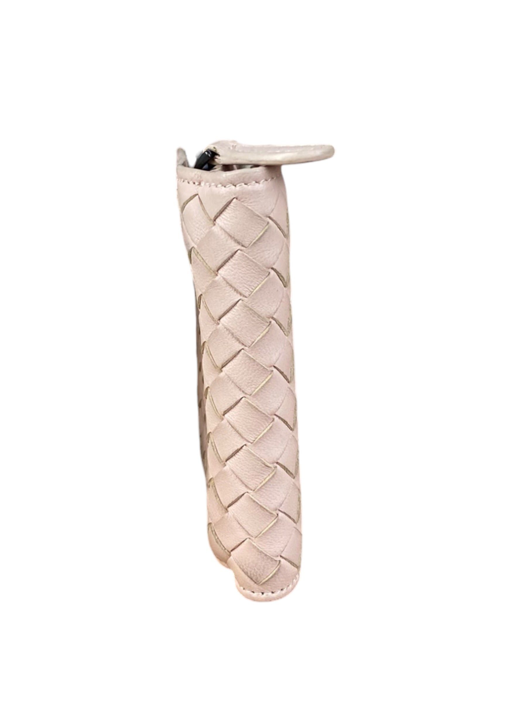 Bottega Veneta Intreccio Leather Wallet Light Pink
