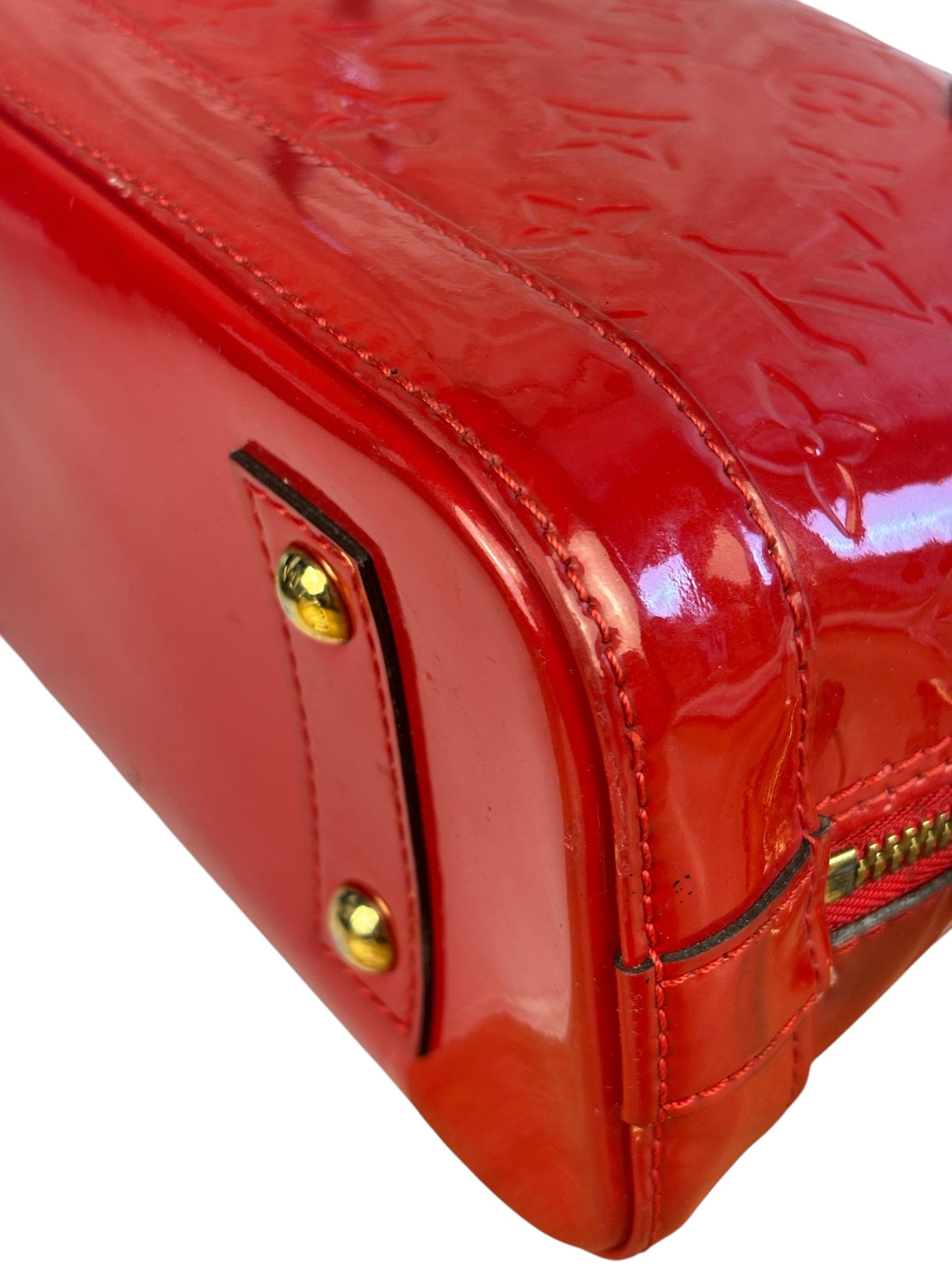 Louis Vuitton Red Vernis Alma BB Handbag