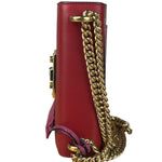 Gucci Padlock Medium Leather Chain Shoulder Bag Beige/Red/Pink