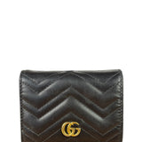 Gucci Black Leather Marmont Card Case Wallet
