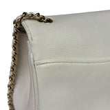 Chanel White Leather CC Mania Flap Bag 2019