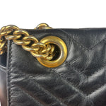 Gucci GG Black Marmont Leather Medium Shoulder Bag