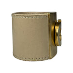 Ferragamo Gancini Wide Leather Cuff Bracelet