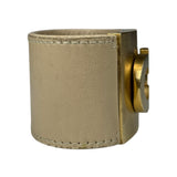 Ferragamo Gancini Wide Leather Cuff Bracelet