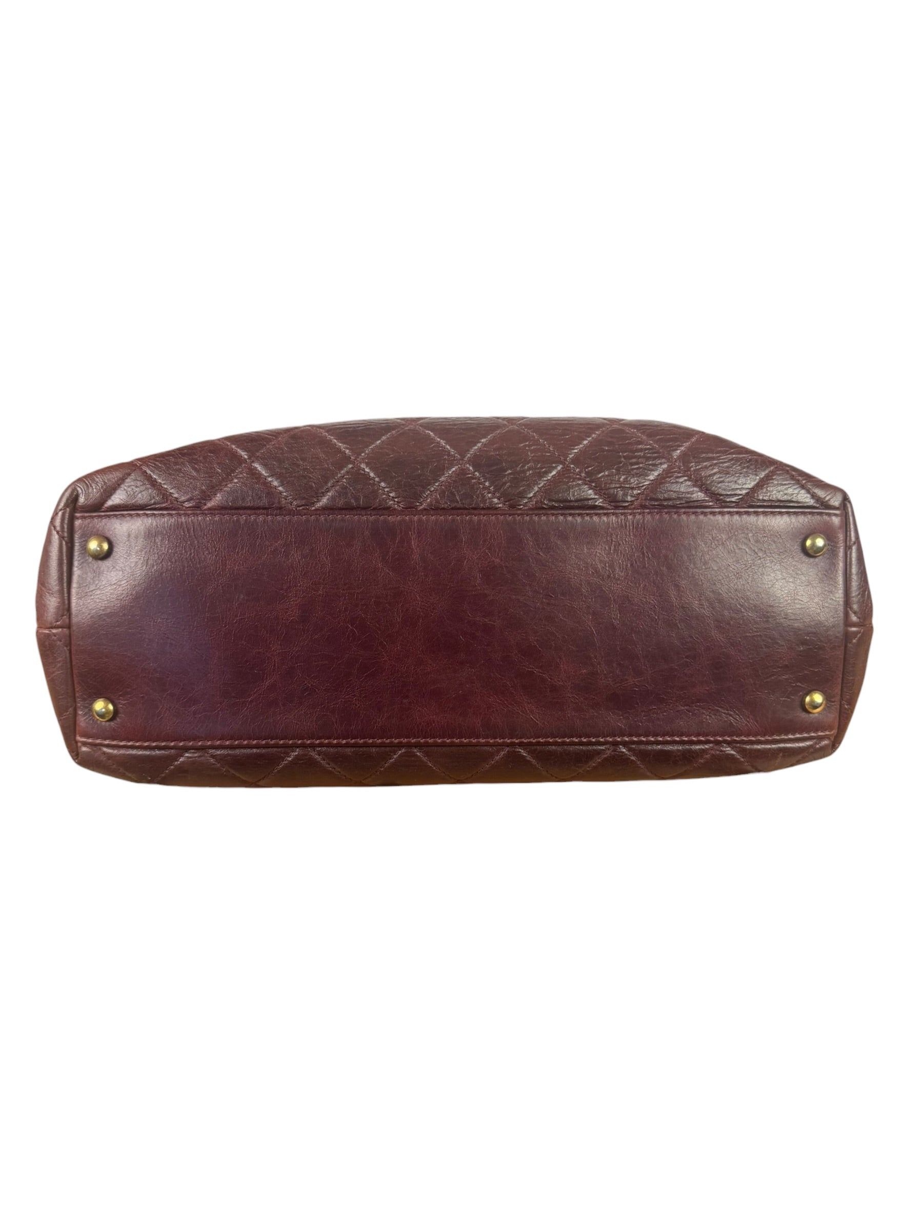 Chanel Burgundy Quilted Leather Portopello Bowler Bag 2014