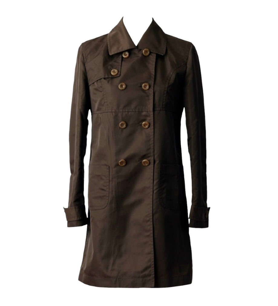 Burberry Vintage Dark Brown Waterproof Trench Coat