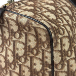 Christian Dior Brown Leather Trim Trotter Boston Bag