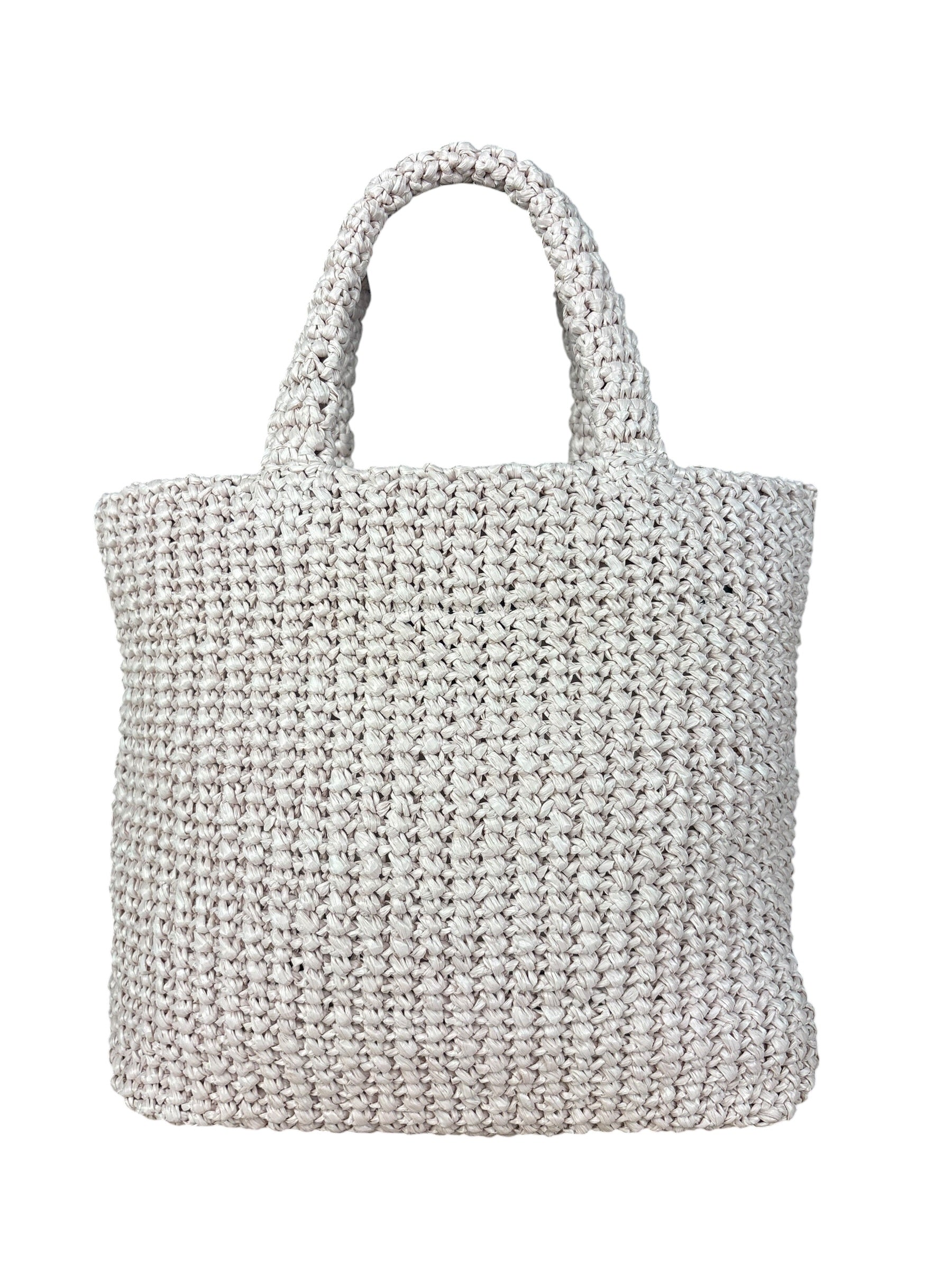 Prada Pink Raffia Woven Crochet Logo Tote Bag