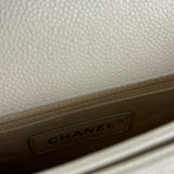 Chanel Ivory Caviar Quilted Coco Cuba Chain Top Handle Bag 2018