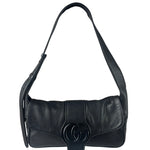 Gucci Black Leather Aphrodite GG Emblem Flap Bag