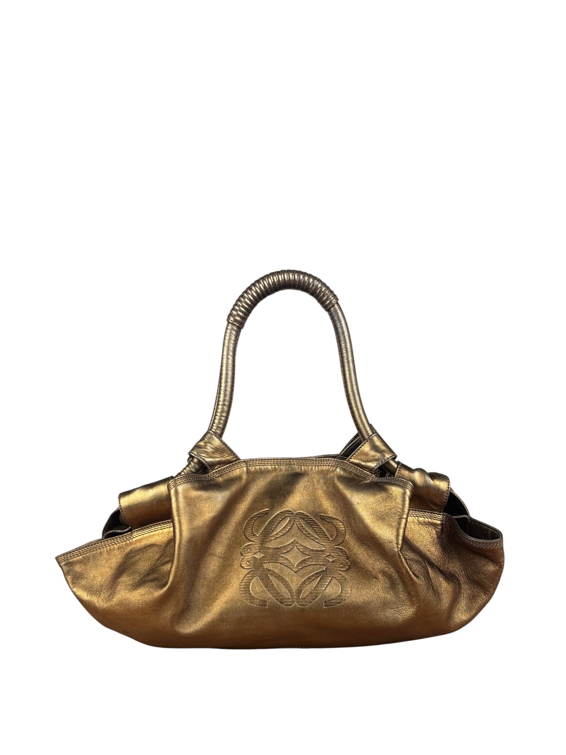 Loewe Vintage Metallic Brown Nappa Aire Hobo Tote Bag