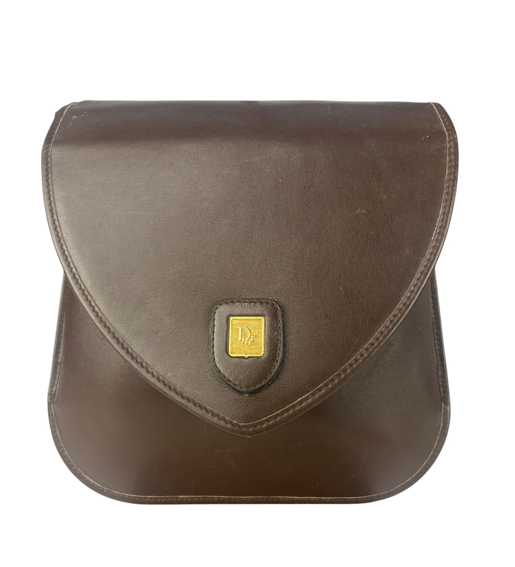 Christian Dior Vintage Brown Leather Messenger