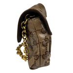 Gucci Brown Patent Leather GG Crystal Babouska Hysteria Pochette